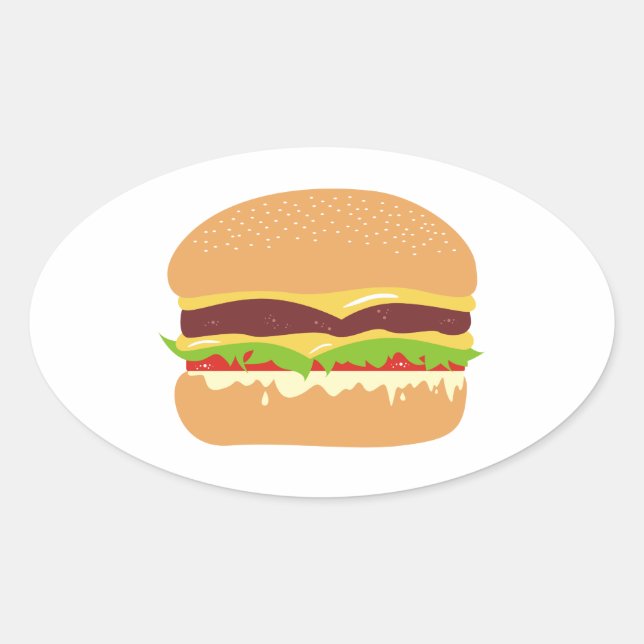 Hamburger Ovaler Aufkleber (Vorderseite)