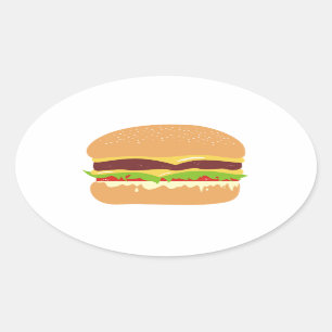 Hamburger Ovaler Aufkleber