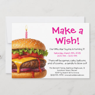 Hamburger Party-Cookie | Kindergeburtstag Einladung