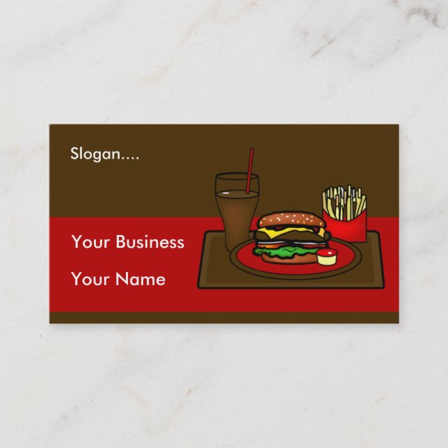 Hamburger Platter Business Card Visitenkarte (Vorderseite)