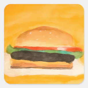 Hamburger Quadratischer Aufkleber