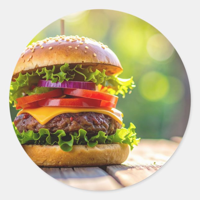 hamburger runder aufkleber (Vorderseite)