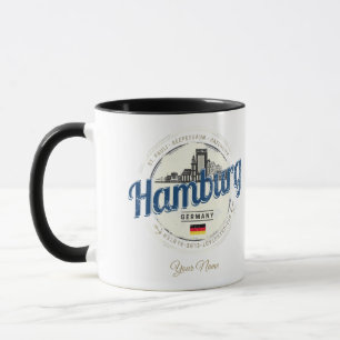 Hamburger Skyline Deutschland Vintage Urlaubs-Souv Tasse
