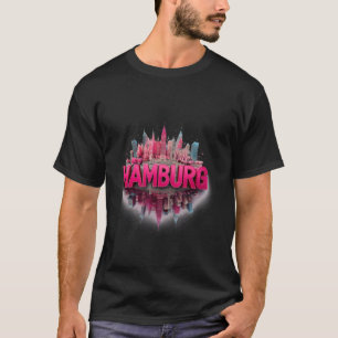 Hamburger Skyline-Kunst  Lebendiges Hansestadt-Des T-Shirt