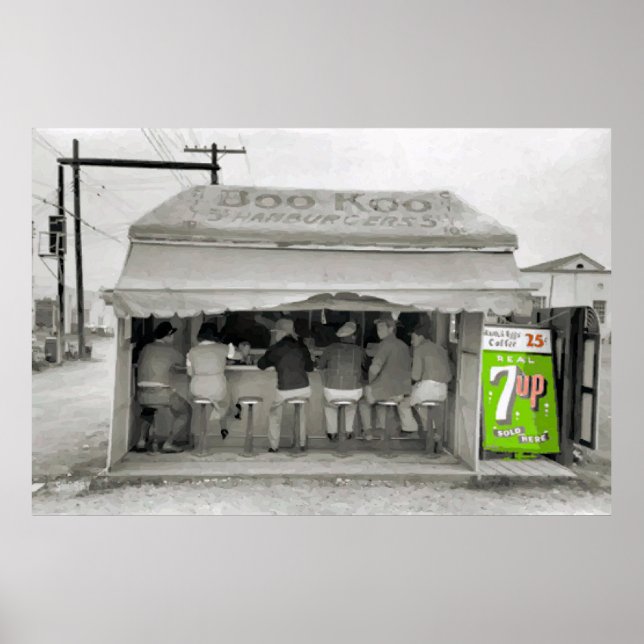 Hamburger Stand Art, Text hinzufügen Poster (Vorne)