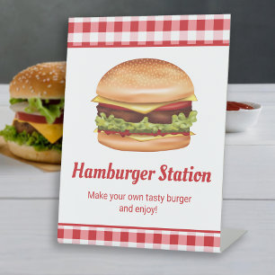 Hamburger Station Burger Bar macht sich selbst ein Sockelschild