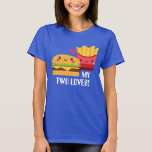 Hamburger und Französisch Fries zwei Lieben Kawaii T-Shirt