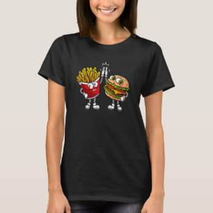 Hamburger und Fries Männer Frauen Cool Fast Food T-Shirt