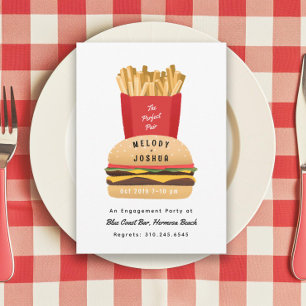 Hamburger und Fries Perfect Pair Couple Dusche Einladung