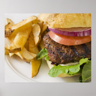 Hamburger und Fries Poster