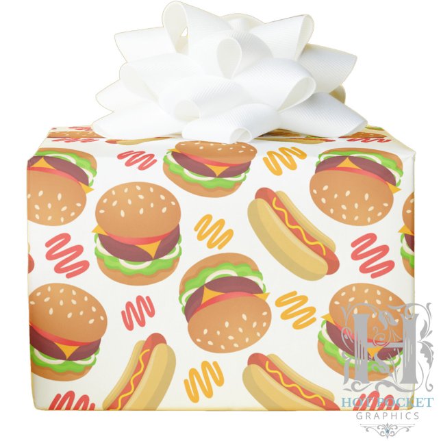Hamburger und Hot Dogs Geschenkpapier (Von Creator hochgeladen)
