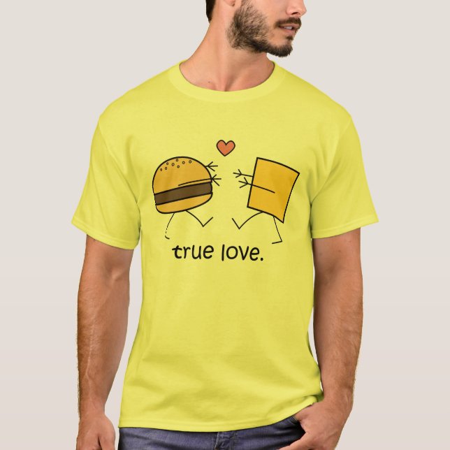 Hamburger-und Käse-"wahre Liebe-" Shirt (Licht) (Vorderseite)