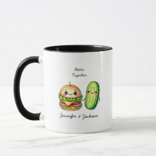 Hamburger und Pickle personalisierte Umarmungen Tasse