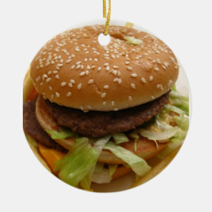 Hamburger und Pommes frites Keramikornament