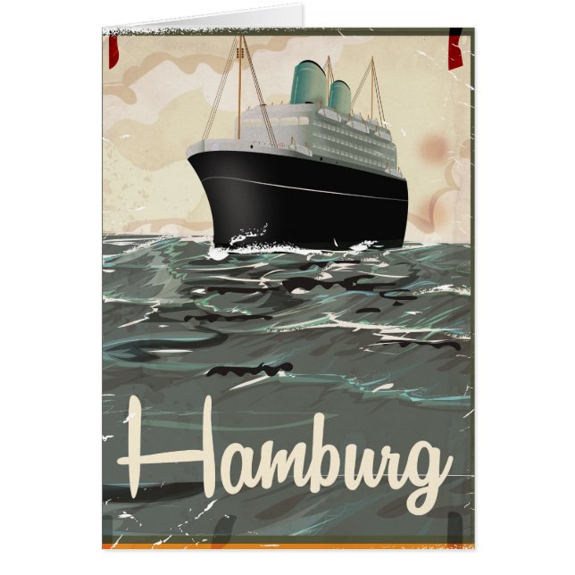 Hamburger Vintage Reiseplakat (Vorne)