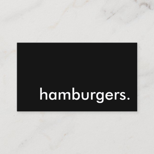 Hamburger. Visitenkarte (Vorderseite)