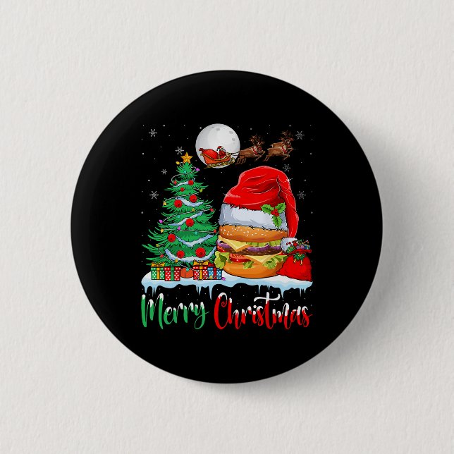Hamburger Weihnachtsmannmütze Weihnachten - Frohe  Button (Vorderseite)