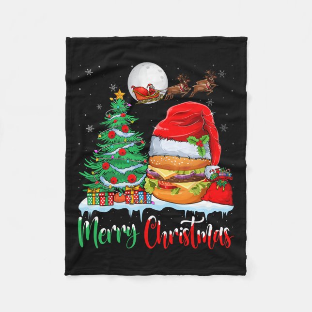 Hamburger Weihnachtsmannmütze Weihnachten - Frohe  Fleecedecke (Vorderseite)