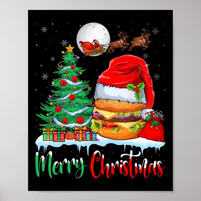 Hamburger Weihnachtsmannmütze Weihnachten - Frohe  Poster (Vorne)