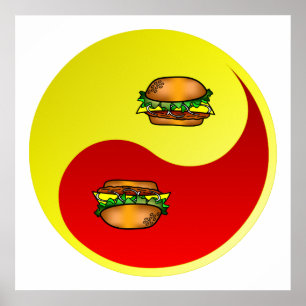 Hamburger Yin Yang Poster