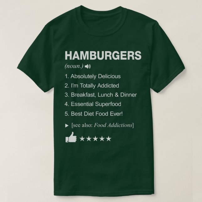 Hamburgers Definition Meaning Funny  T-Shirt (Design vorne)