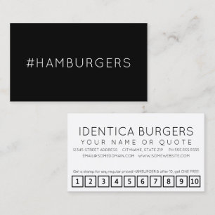 #HAMBURGERS Hashtag Loyalitätskarte Treuekarte