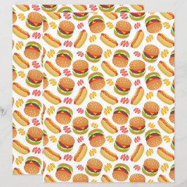 Hamburgers & Hot Dogs Scrapbook Paper
