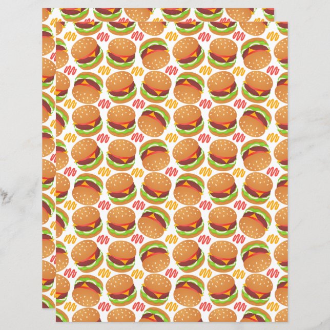 Hamburgers Scrapbook Paper (Vorne/Hinten)