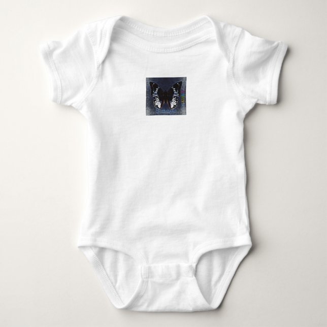 HAMbWG Baby - Bio Mädchen - Blauer Schmetterling Strampler (Vorderseite)