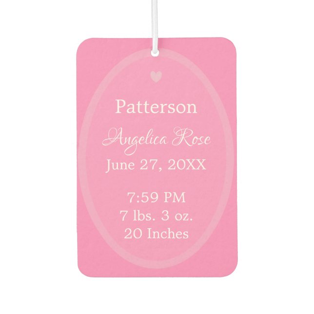 HAMbWG-Babyankündigung Air Freshener Autolufterfrischer (Vorderseite)