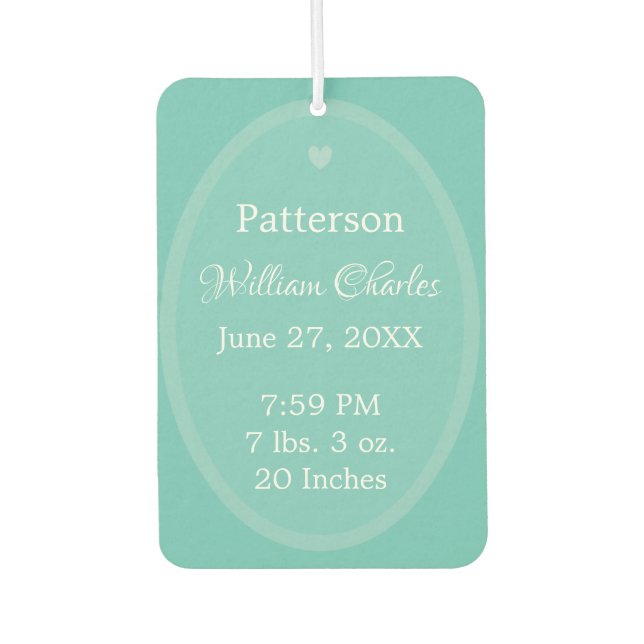 HAMbWG-Babyankündigung Air Freshener Autolufterfrischer (Vorderseite)