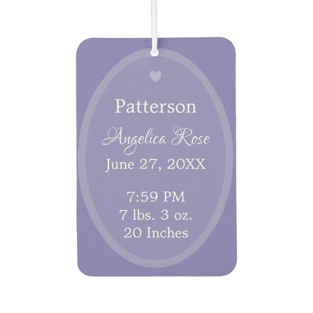 HAMbWG-Babyankündigung Air Freshener Autolufterfrischer (Vorderseite)