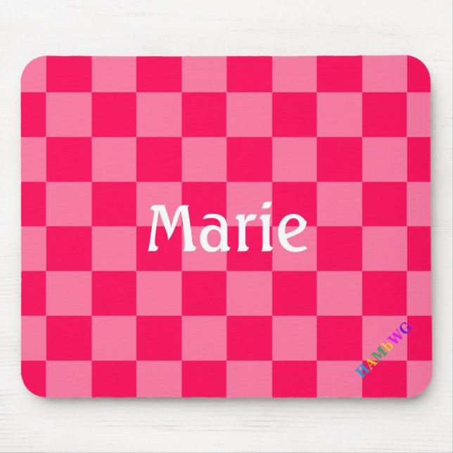 HAMbWG - ComputerMaus - Hot-Pink-Schachbrett Mousepad (Vorne)
