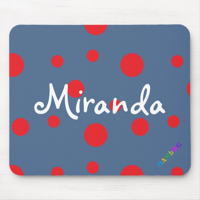 HAMbWG - ComputerMaus - rote Polka-Punkte Mousepad (Vorne)