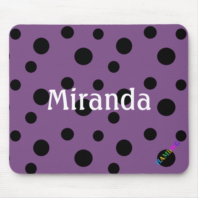 HAMbWG - Computermäuse - schwarze, verrückte Polka Mousepad (Vorne)