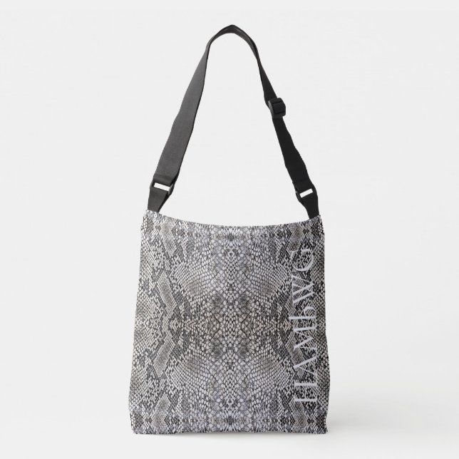 HAMbWG Cross Body Bag oder Tasche - B W Snakeskin  (Vorderseite)