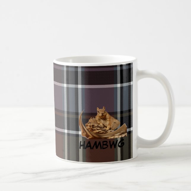 HAMbWG-Cup - Kariertes Logo mit Eichhörnchen Kaffeetasse (Rechts)