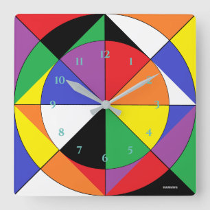 HAMbWG-Farbrad - Wall-Uhr Quadratische Wanduhr