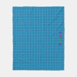 HAMbWG Fleece Blanket - L. Blue Kariert