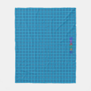 HAMbWG Fleece Blanket - L. Blue Kariert