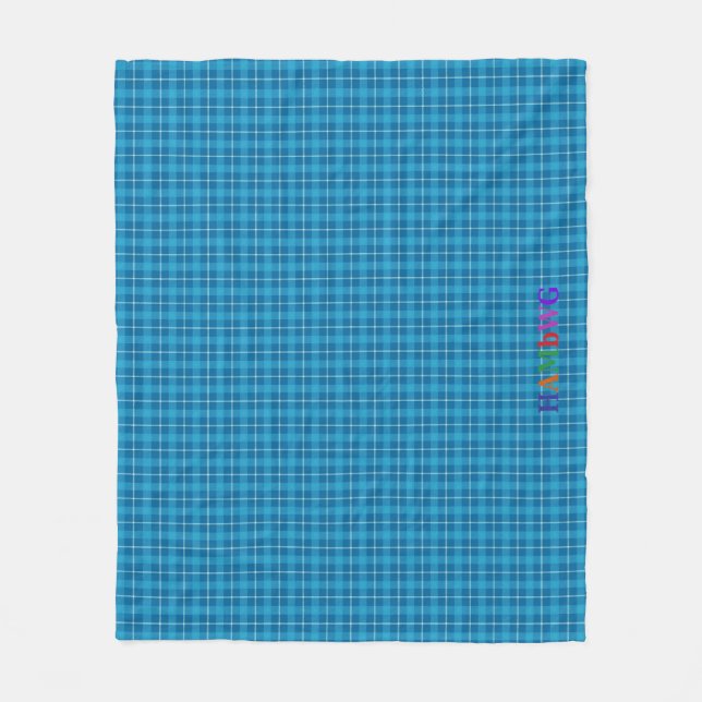 HAMbWG Fleece Blanket - L. Blue Kariert (Vorderseite)