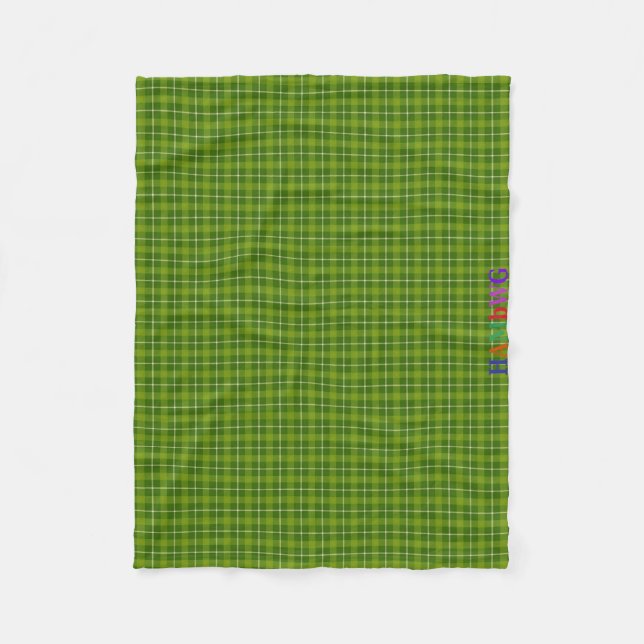 HAMbWG Fleece Blanket - L. Green Kariert (Vorderseite)