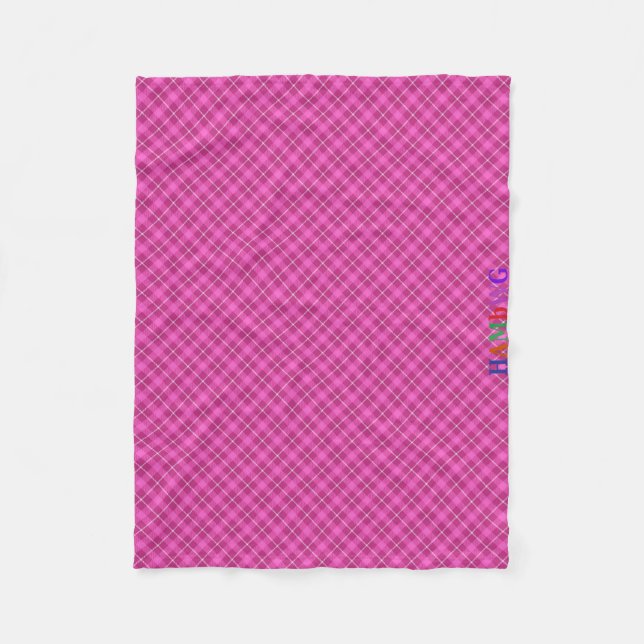 HAMbWG Fleece Blanket - Rosa Kariert (Vorderseite)