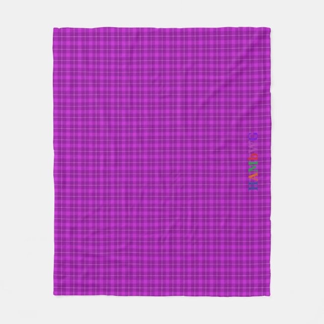 HAMbWG Fleece Blanket - Violett Kariert (Vorderseite)