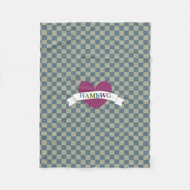 HAMbWG - Fleece-Decke - Gingham mit Herz Fleecedecke (Vorderseite)