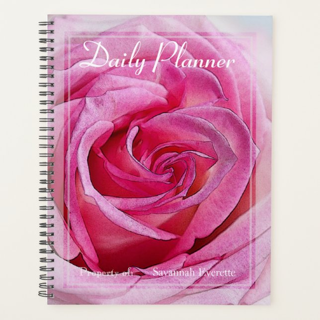 HAMbWG - Foto Daily Planner - Rosa Rose Planer (Vorderseite)