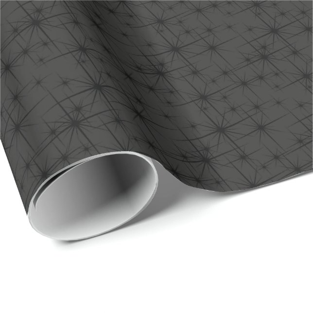 HAMbWG Glossy Wrapping Paper - Black Starry Geschenkpapier (Rolleneckpunkt)