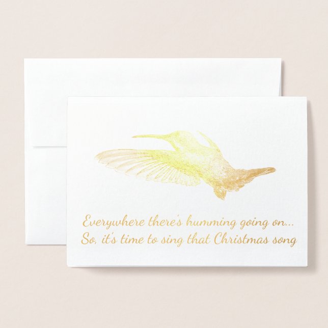 HAMbWG - Gold Foil Card - Humming Bird Folienkarte (Vorderseite mit Umschlag)