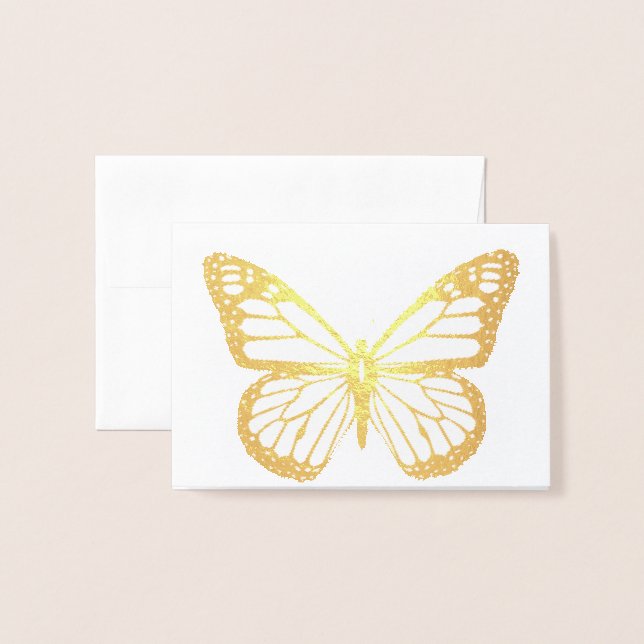 HAMbWG - Gold Foil Card - Schmetterling Mini Note  Folienkarte (Vorderseite mit Umschlag)
