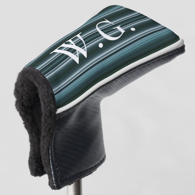 HAMbWG Golf Eisen Kopfbedeckung - Aquamarine Strei Golf Headcover (3/4 Vorderseite)